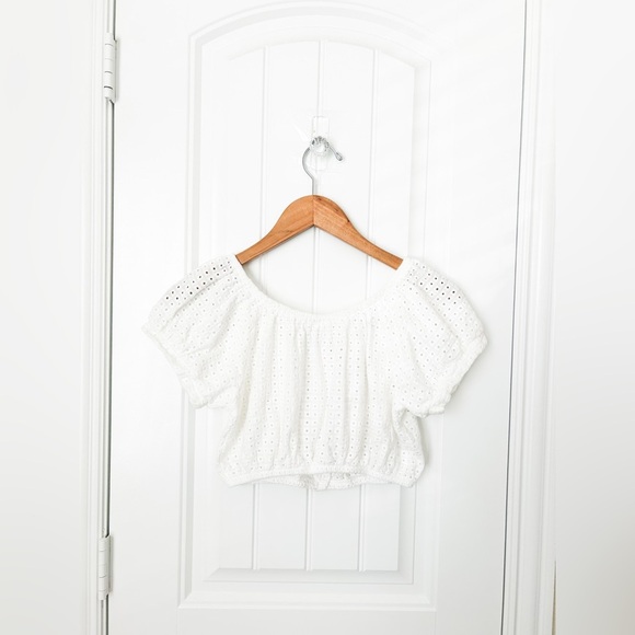 Eberjey Portola Eyelet White Off The Shoulder Top Size Small - Picture 6 of 6